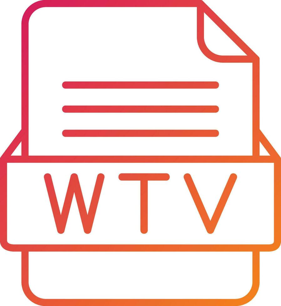 wtv archivo formato icono vector