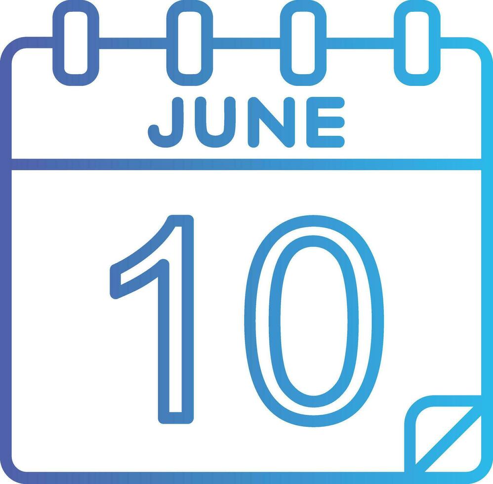 10 June Vector Icon