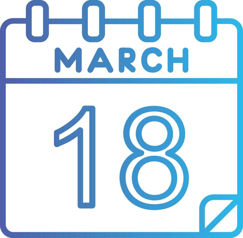 18 March Vector Icon