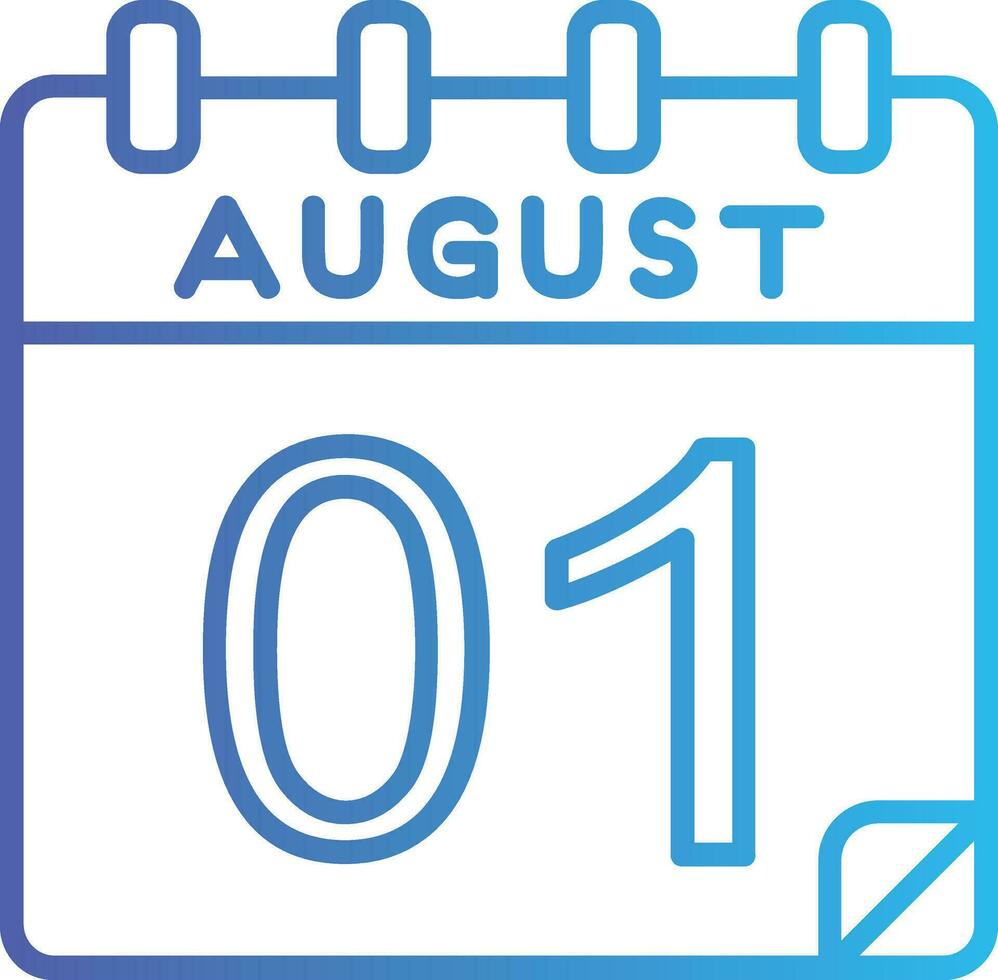 1 August Vector Icon