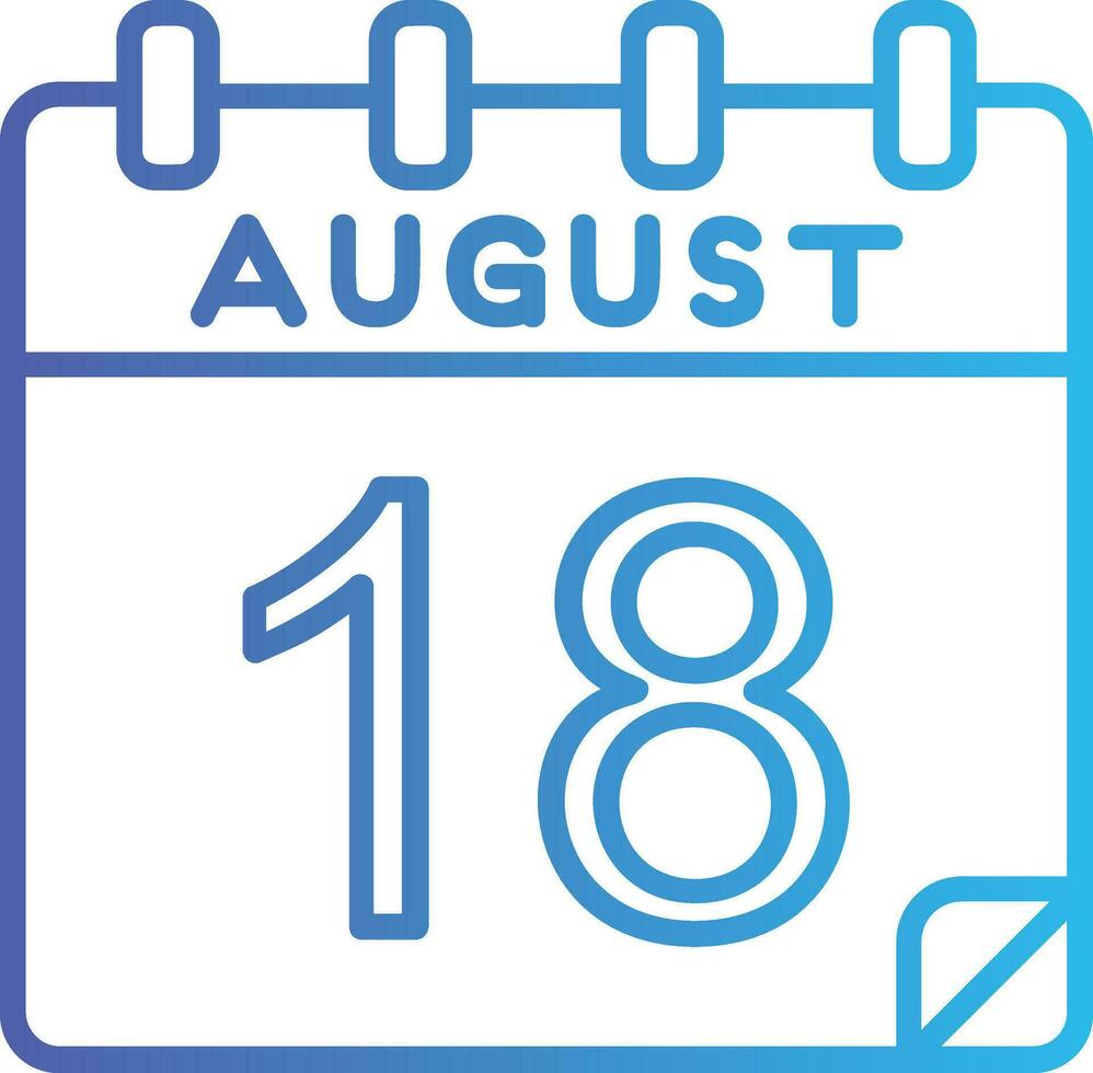 18 August Vector Icon