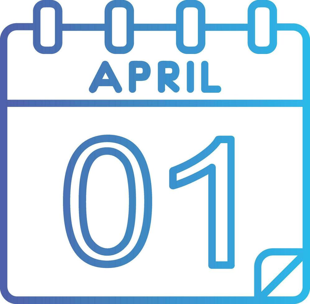 1 abril vector icono