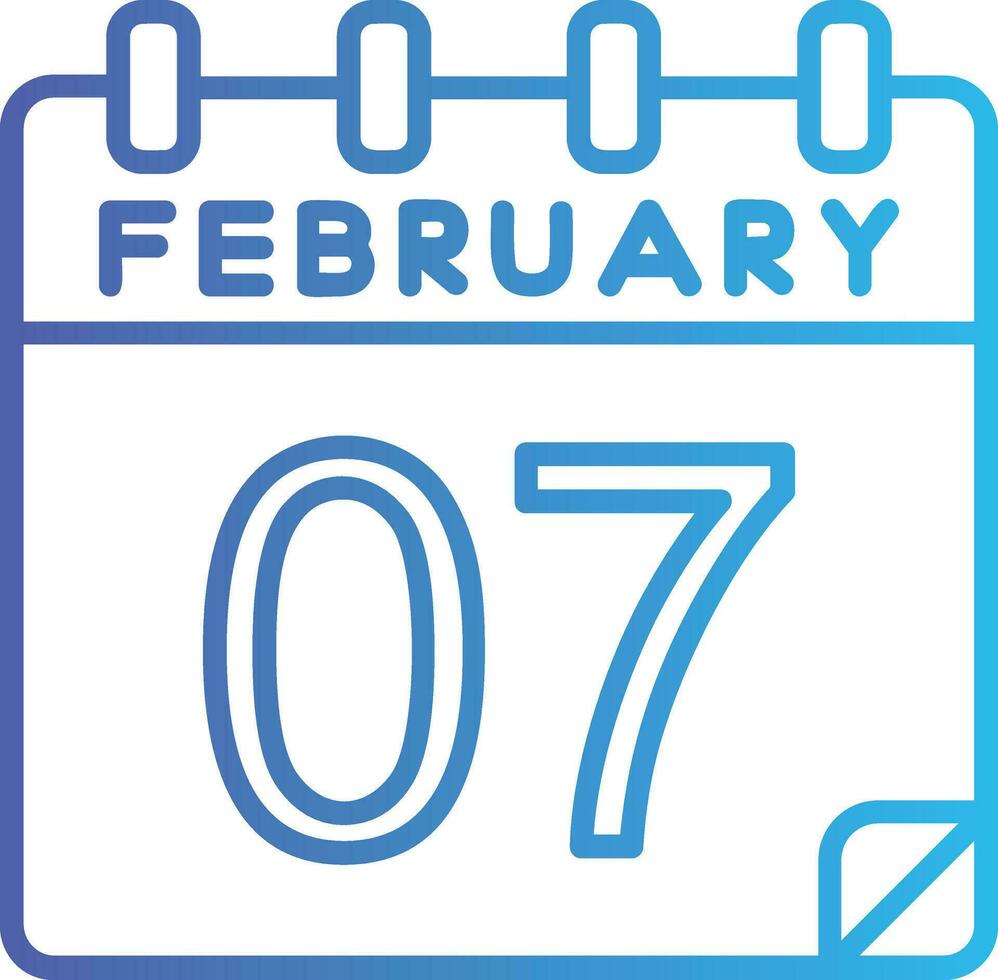 7 February Vector Icon