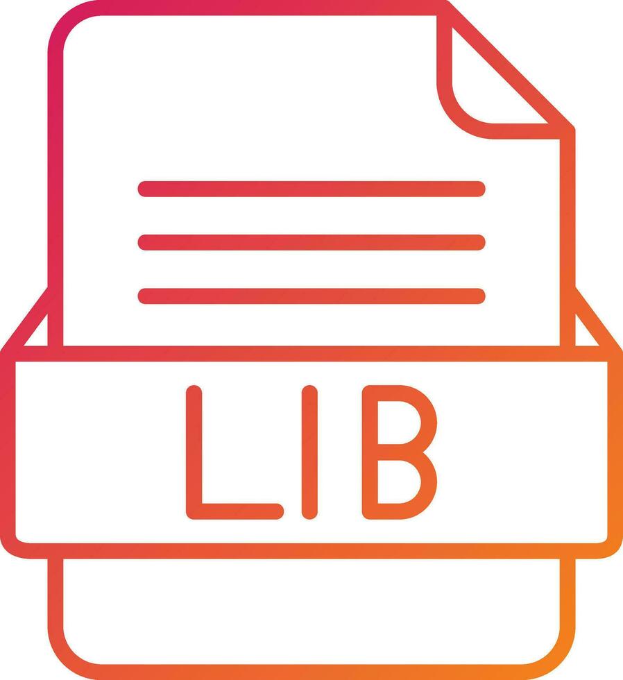 LIB File Format Icon vector