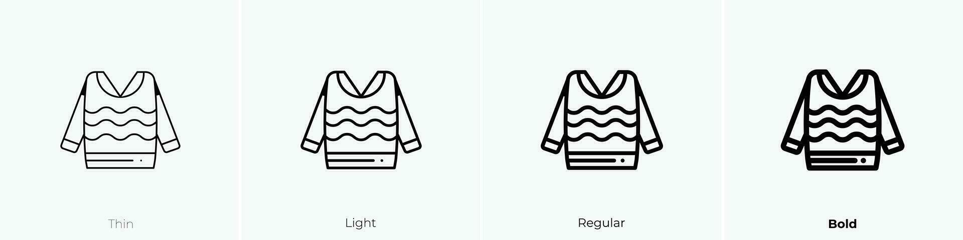 sweater icon. Thin, Light, Regular And Bold style design isolated on white background vector