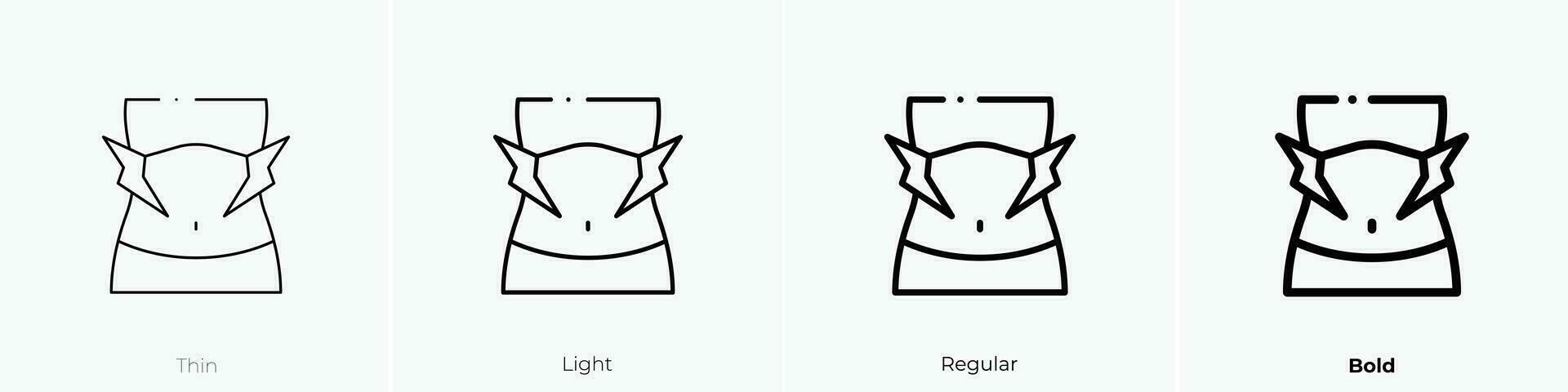 stomach icon. Thin, Light, Regular And Bold style design isolated on white background vector