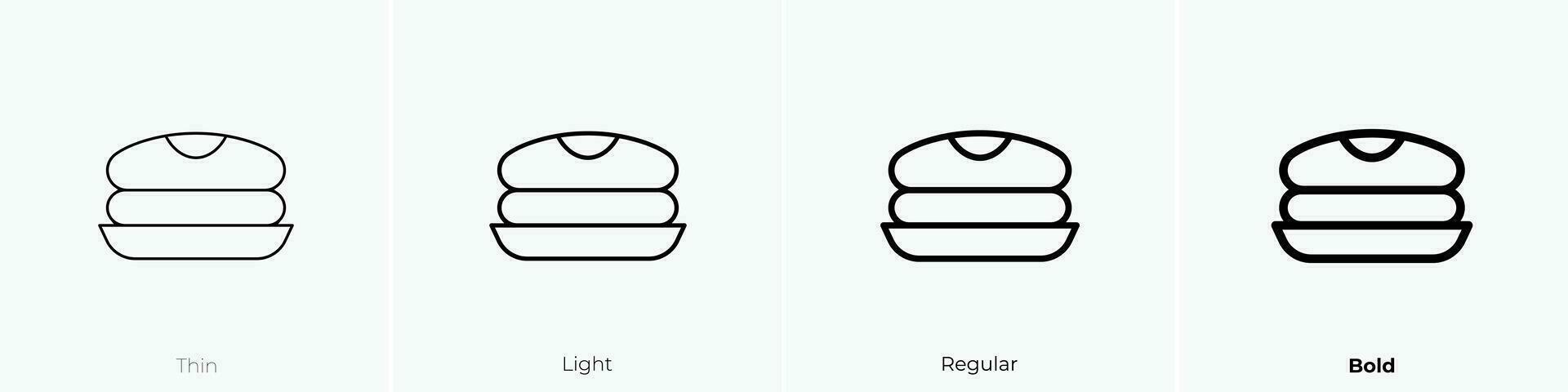 sufganiyah icon. Thin, Light, Regular And Bold style design isolated on white background vector