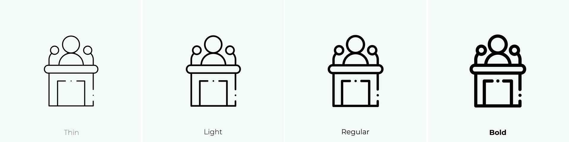statement icon. Thin, Light, Regular And Bold style design isolated on white background vector
