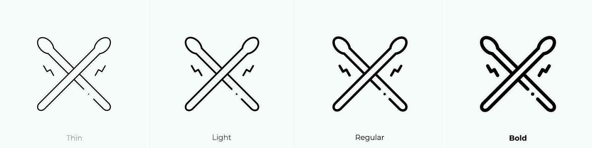 sticks icon. Thin, Light, Regular And Bold style design isolated on white background vector