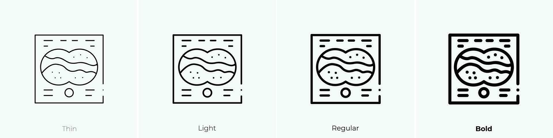 estrella mapa icono. delgado, luz, regular y negrita estilo diseño aislado en blanco antecedentes vector