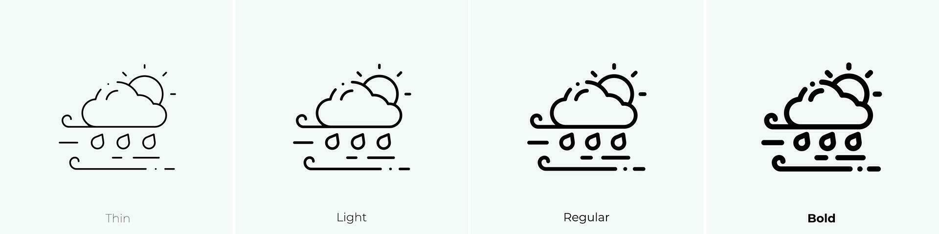 tormenta icono. delgado, luz, regular y negrita estilo diseño aislado en blanco antecedentes vector