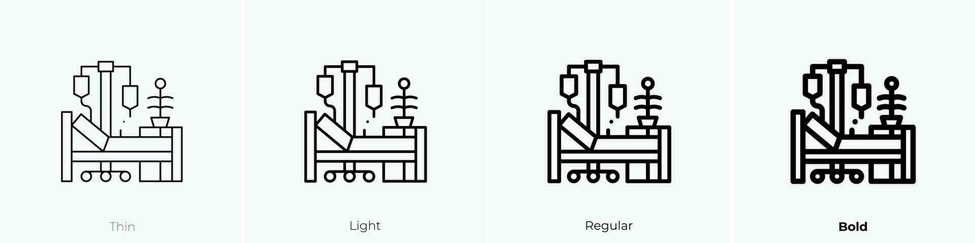 cirugía icono. delgado, luz, regular y negrita estilo diseño aislado en blanco antecedentes vector