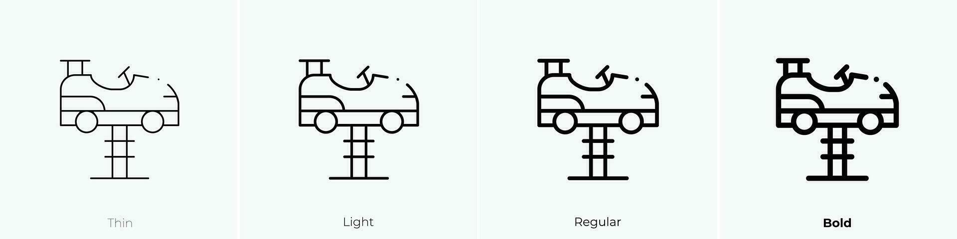 primavera columpio jinete icono. delgado, luz, regular y negrita estilo diseño aislado en blanco antecedentes vector