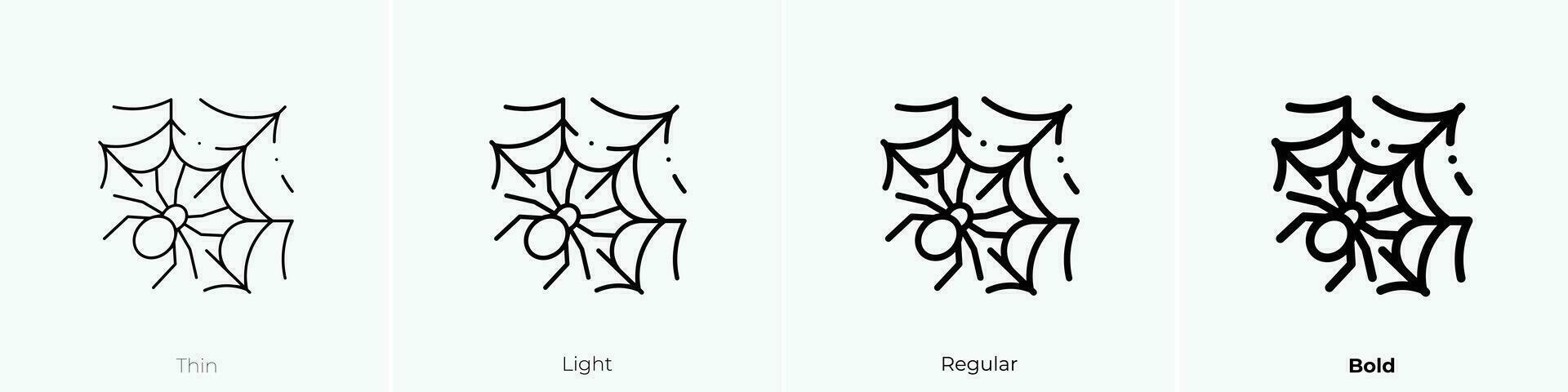 spider icon. Thin, Light, Regular And Bold style design isolated on white background vector