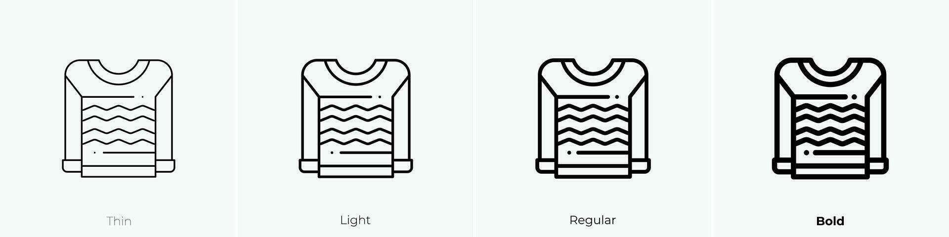 sweater icon. Thin, Light, Regular And Bold style design isolated on white background vector