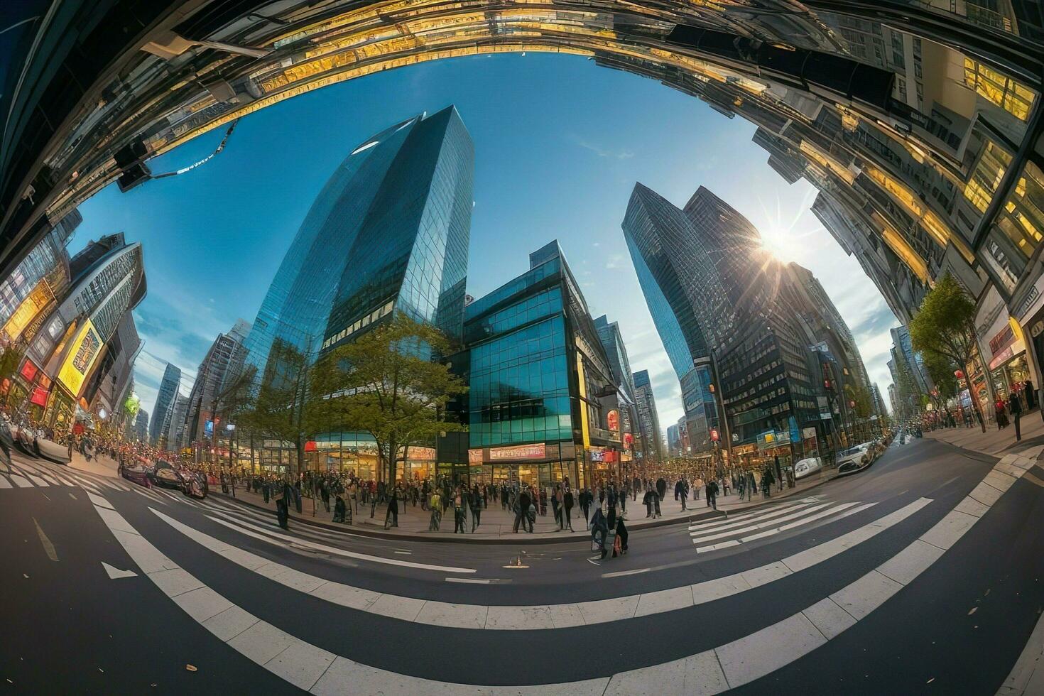 AI Generated. AI Generative - Street Spectrum - Fisheye Glance at ...