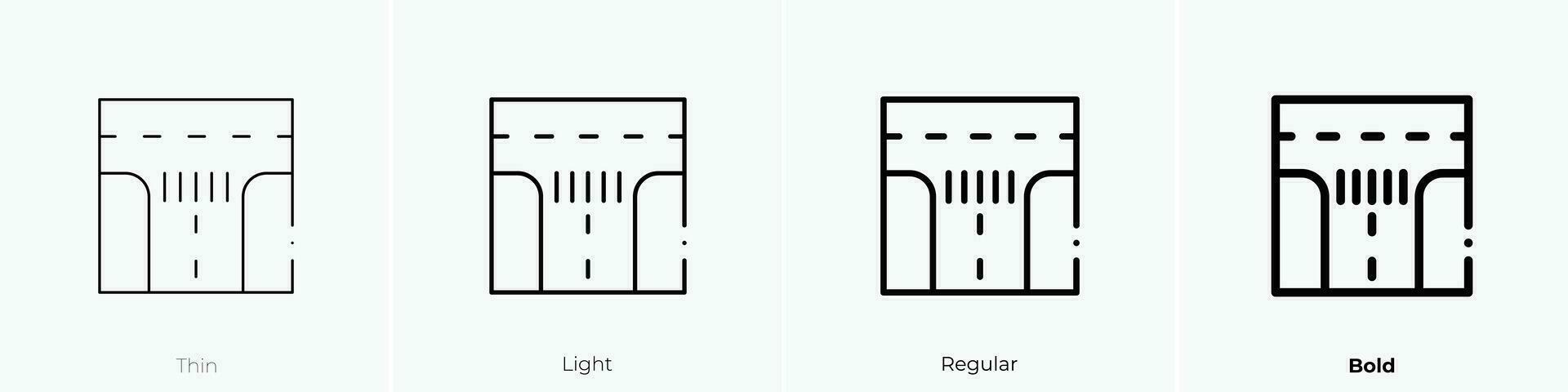 t junction icon. Thin, Light, Regular And Bold style design isolated on white background vector