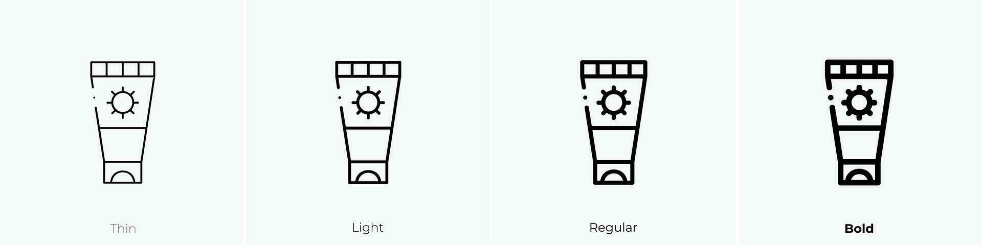 sunscreen icon. Thin, Light, Regular And Bold style design isolated on white background vector