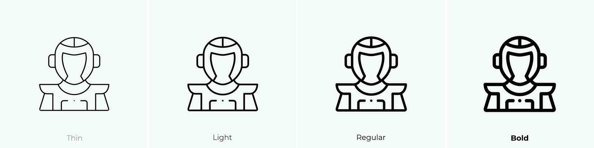 taekwondo icon. Thin, Light, Regular And Bold style design isolated on white background vector