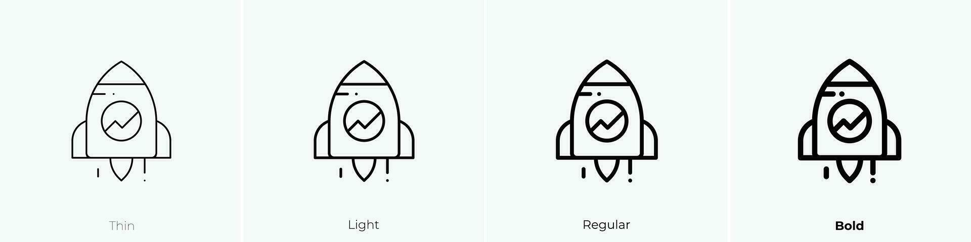 start icon. Thin, Light, Regular And Bold style design isolated on white background vector