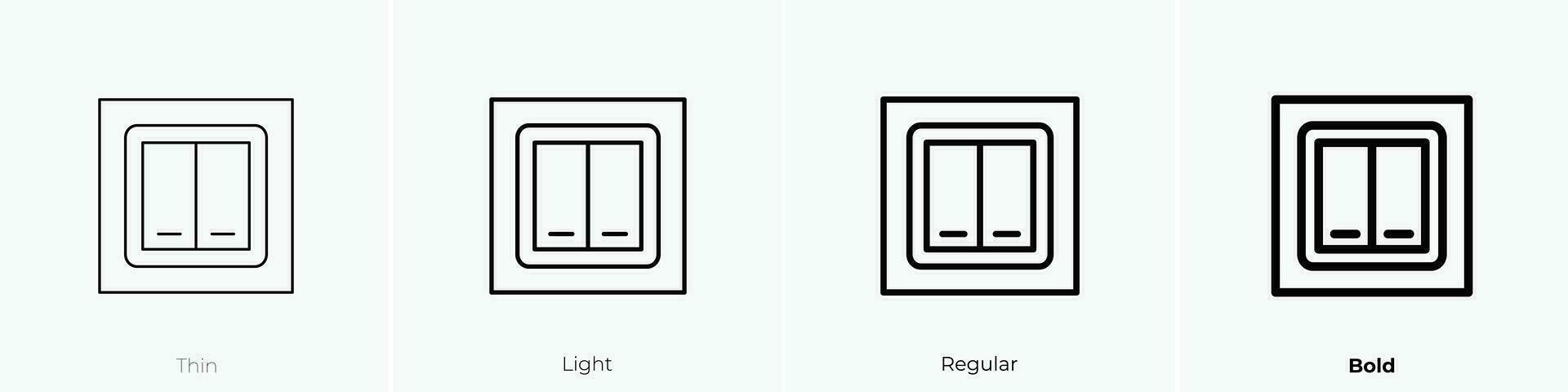 switch icon. Thin, Light, Regular And Bold style design isolated on white background vector