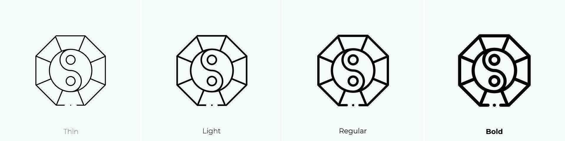 taoism icon. Thin, Light, Regular And Bold style design isolated on white background vector