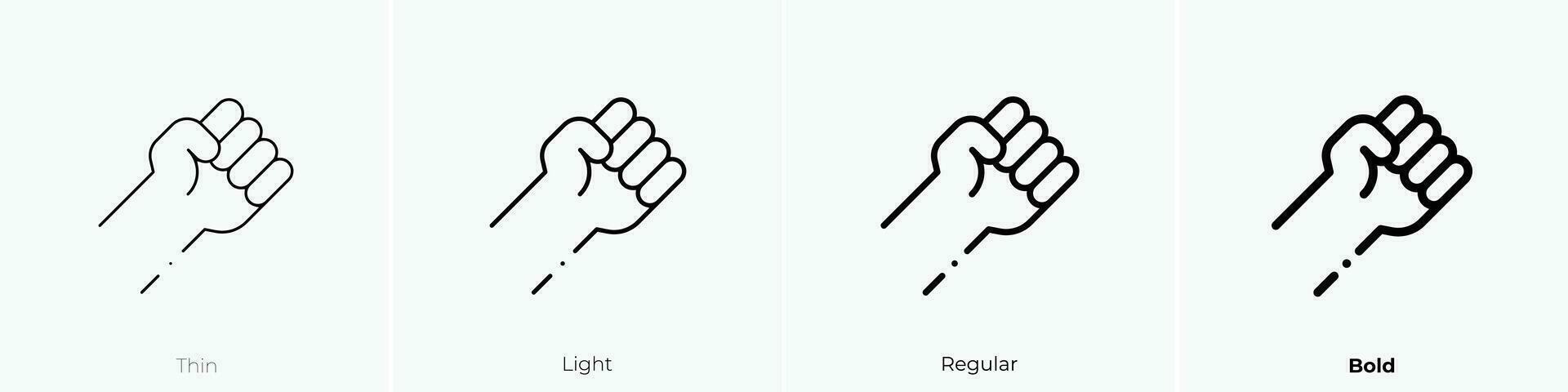 strong icon. Thin, Light, Regular And Bold style design isolated on white background vector