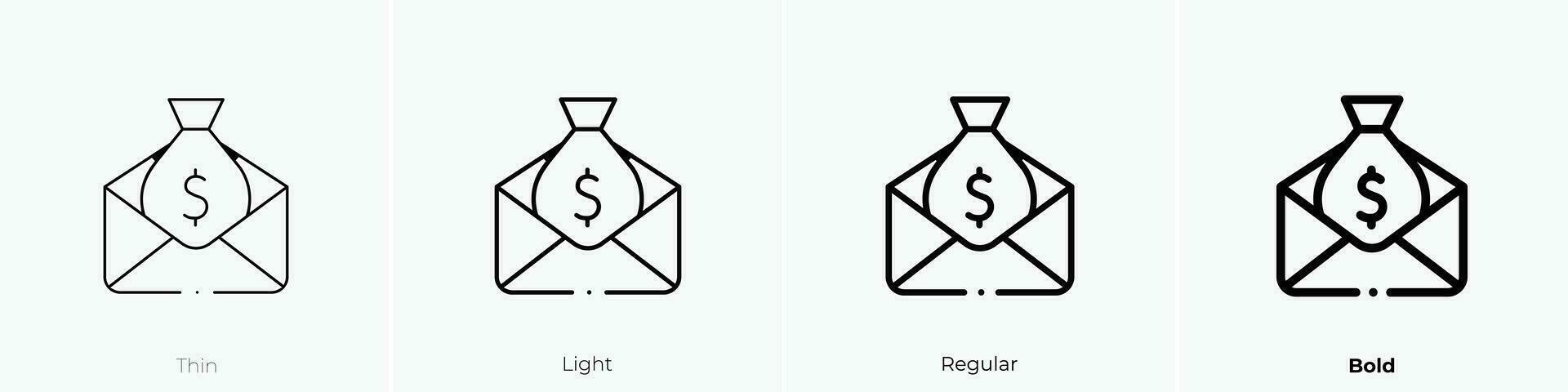 subsidy icon. Thin, Light, Regular And Bold style design isolated on white background vector