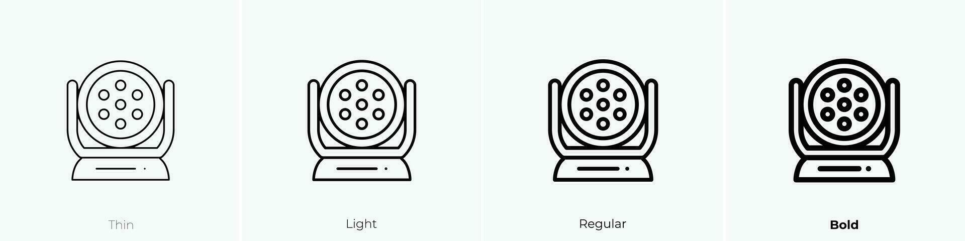 spotlight icon. Thin, Light, Regular And Bold style design isolated on white background vector