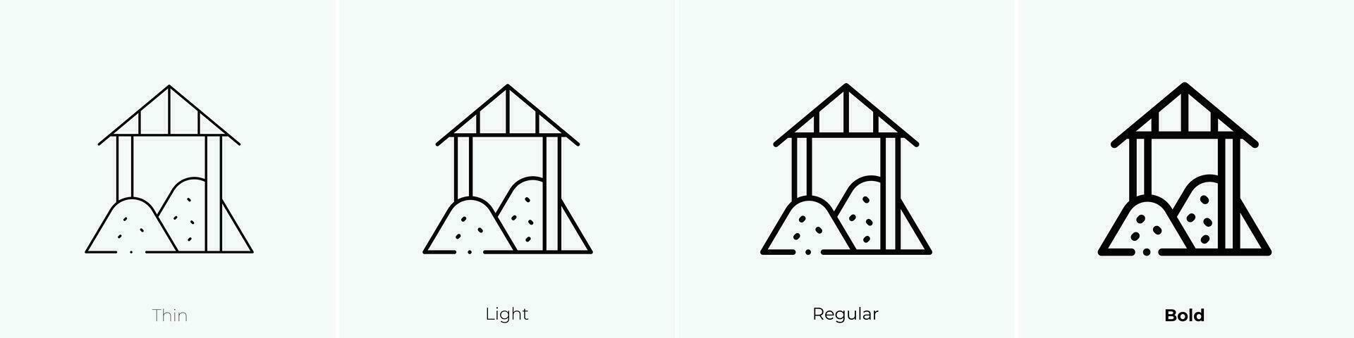 Paja icono. delgado, luz, regular y negrita estilo diseño aislado en blanco antecedentes vector