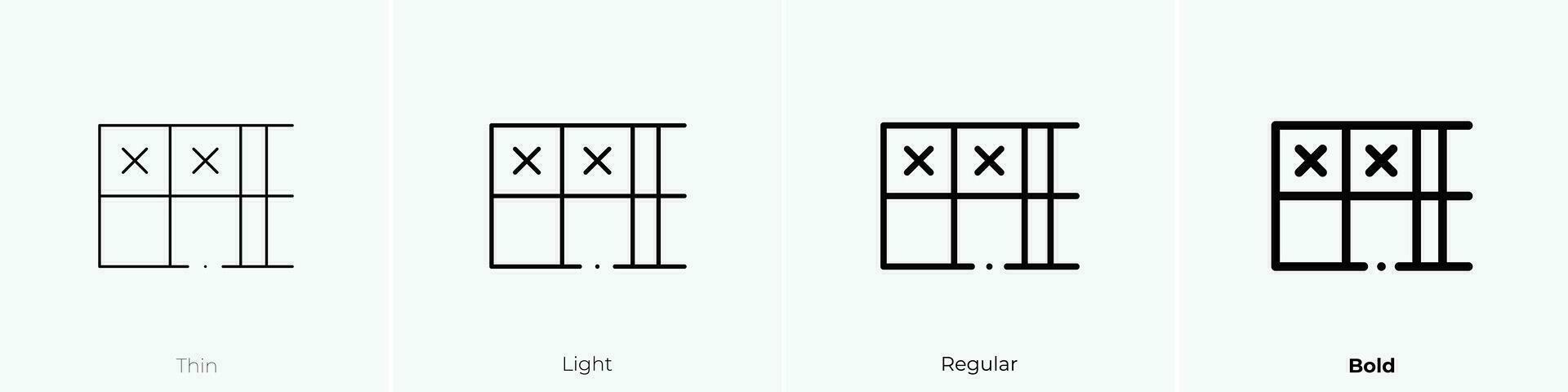 Huelga icono. delgado, luz, regular y negrita estilo diseño aislado en blanco antecedentes vector