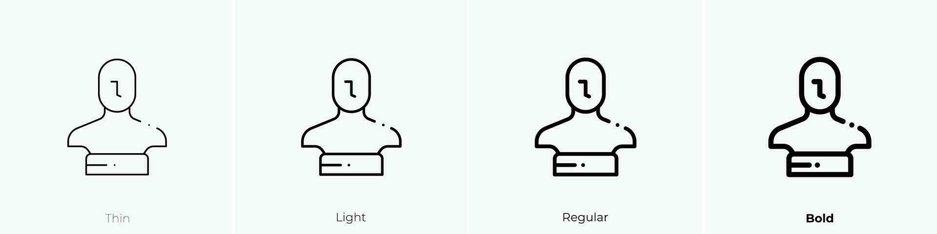 statue icon. Thin, Light, Regular And Bold style design isolated on white background vector
