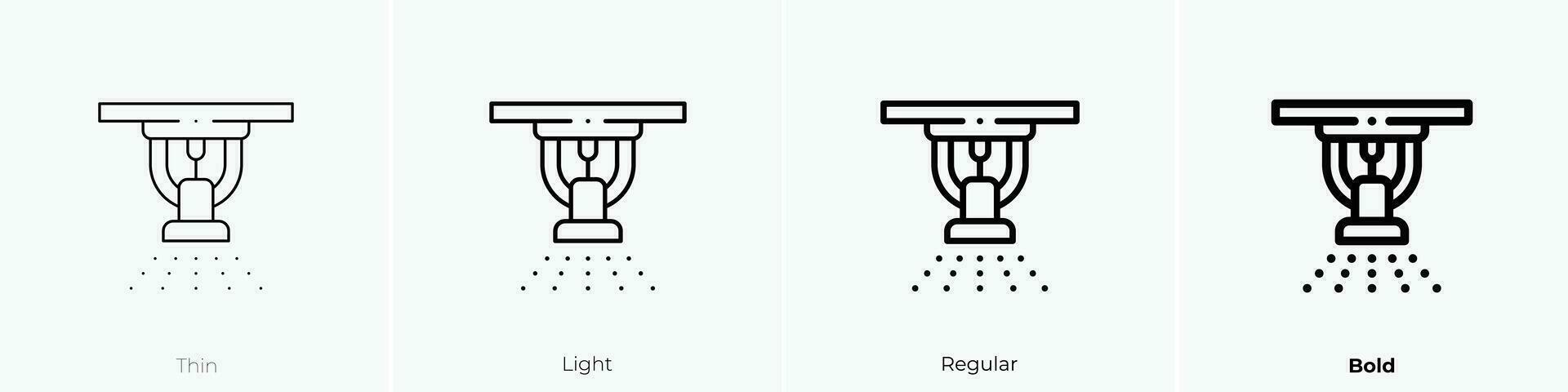 espolvorear icono. delgado, luz, regular y negrita estilo diseño aislado en blanco antecedentes vector