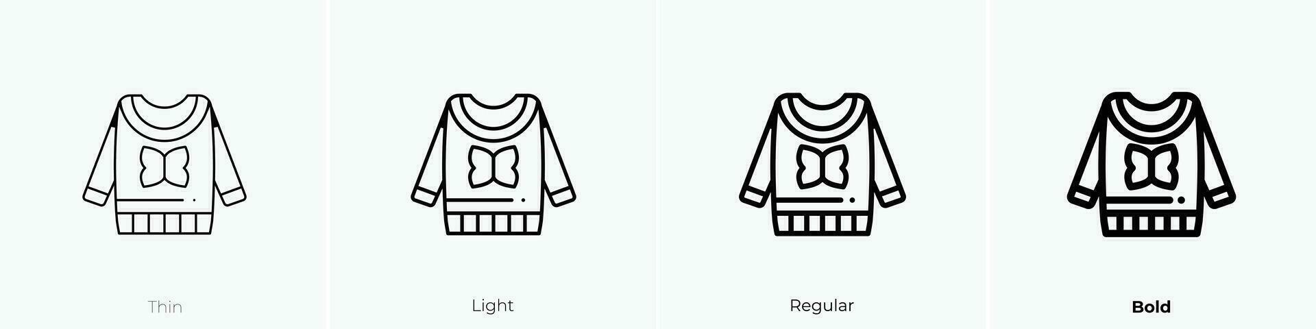 sweater icon. Thin, Light, Regular And Bold style design isolated on white background vector