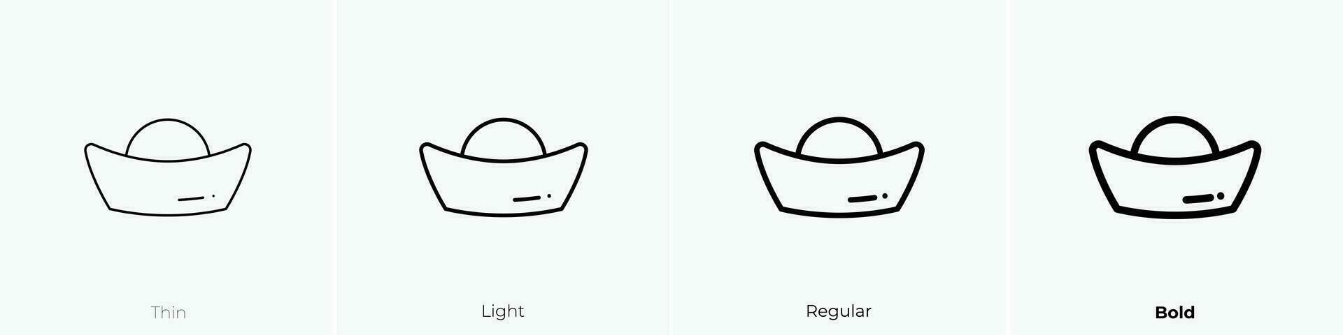 sycee icon. Thin, Light, Regular And Bold style design isolated on white background vector