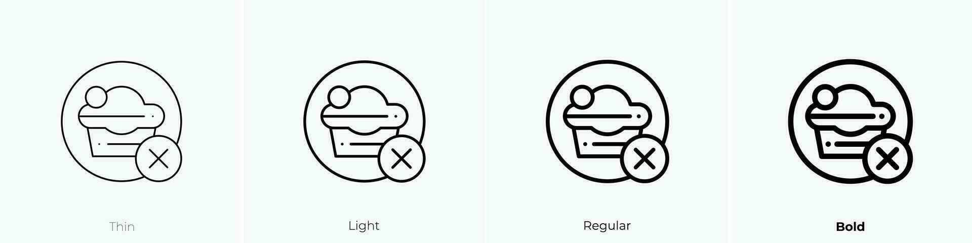 sweets icon. Thin, Light, Regular And Bold style design isolated on white background vector