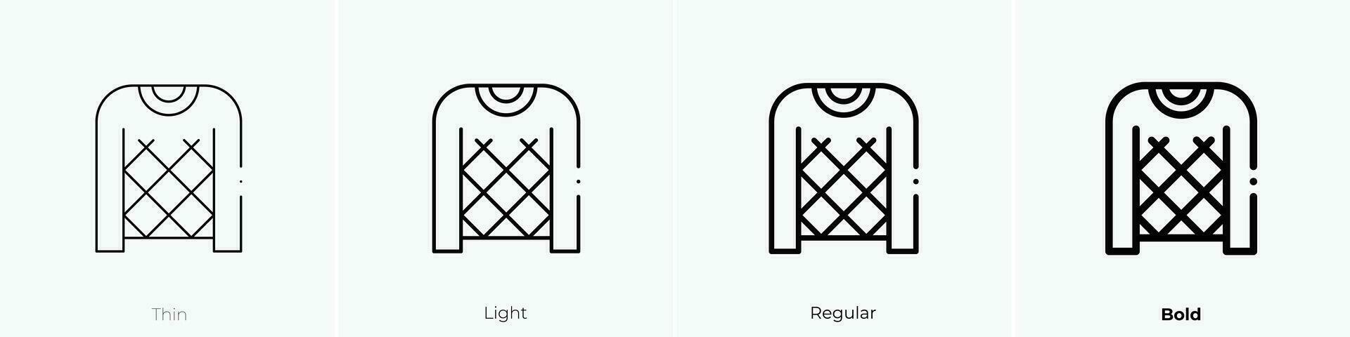 sweater icon. Thin, Light, Regular And Bold style design isolated on white background vector