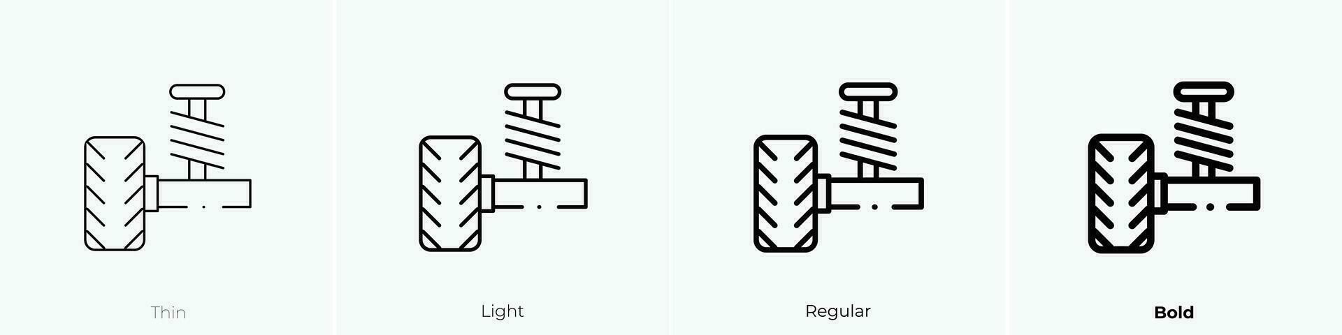 suspensión icono. delgado, luz, regular y negrita estilo diseño aislado en blanco antecedentes vector