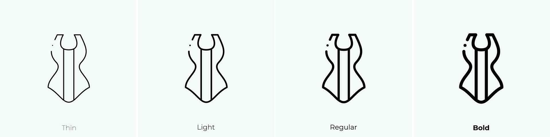 swimsuit icon. Thin, Light, Regular And Bold style design isolated on white background vector