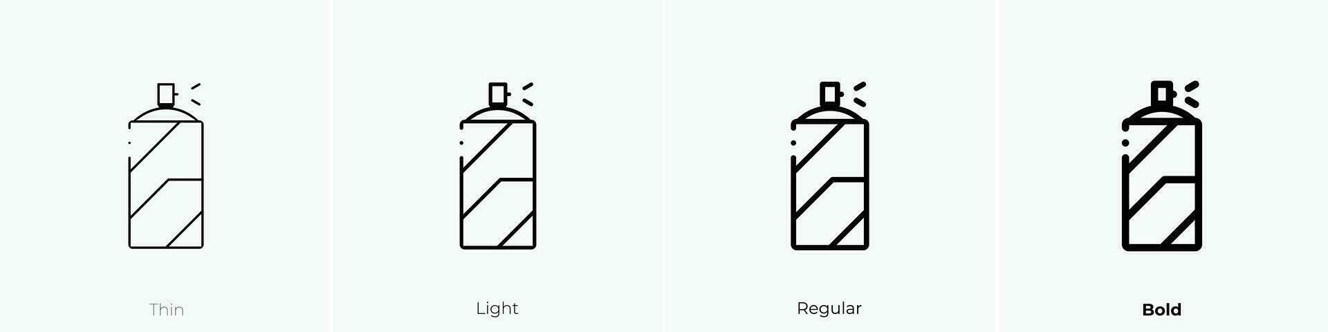 spray can icon. Thin, Light, Regular And Bold style design isolated on white background vector