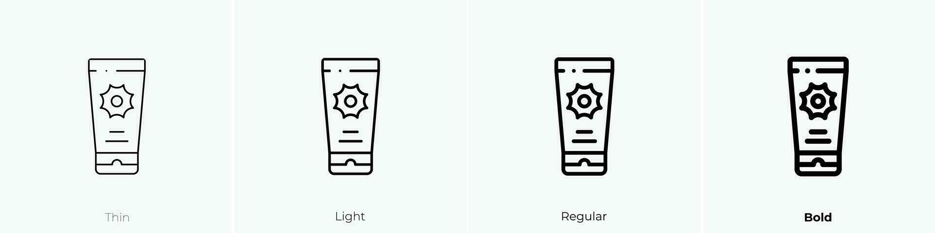 sunscreen icon. Thin, Light, Regular And Bold style design isolated on white background vector
