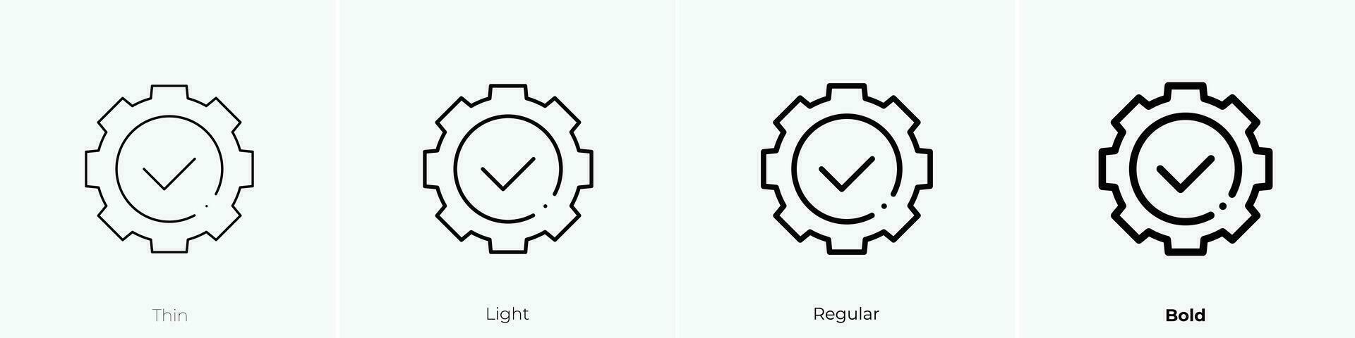 success icon. Thin, Light, Regular And Bold style design isolated on white background vector