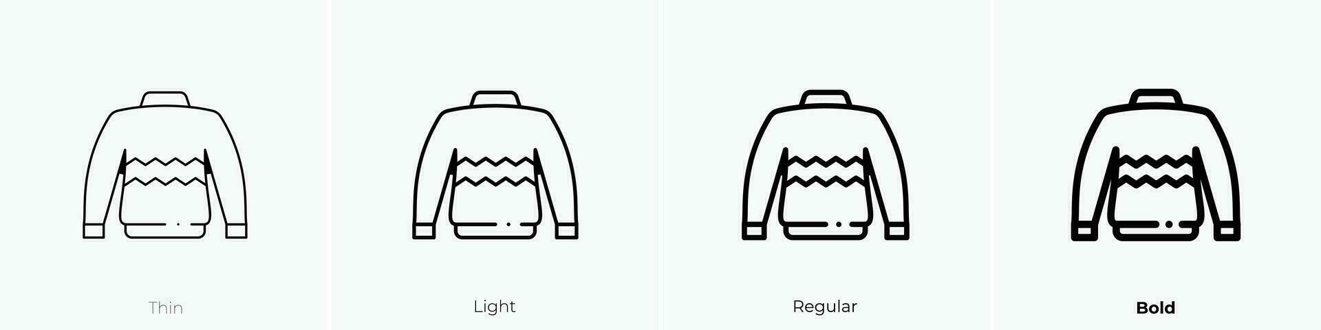 sweater icon. Thin, Light, Regular And Bold style design isolated on white background vector