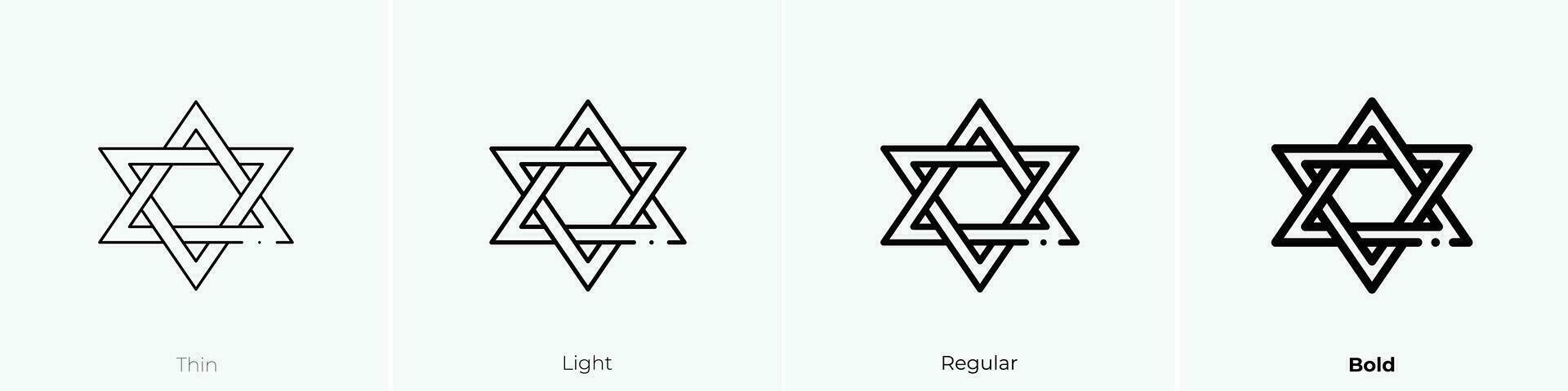 star of david icon. Thin, Light, Regular And Bold style design isolated on white background vector