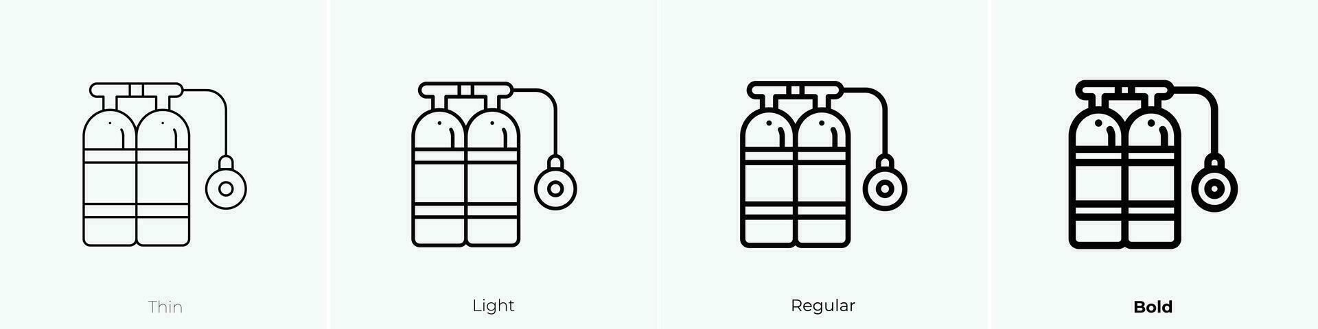 tank icon. Thin, Light, Regular And Bold style design isolated on white background vector