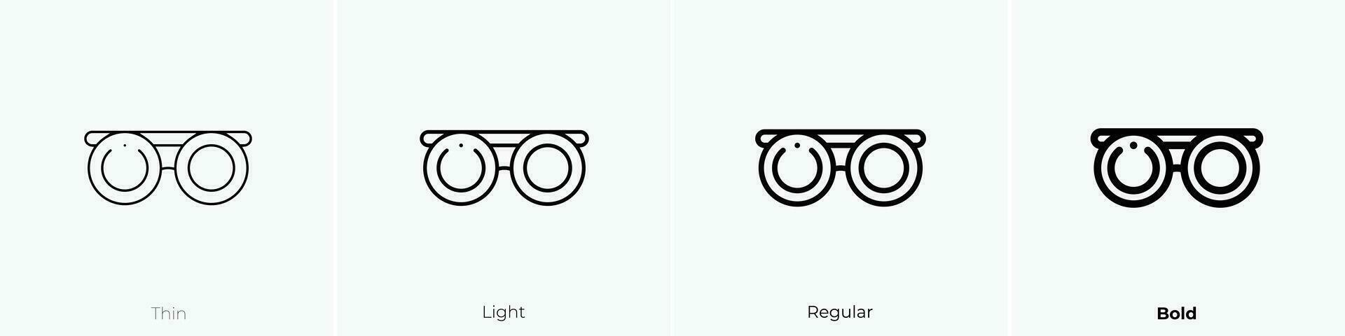 Gafas de sol icono. delgado, luz, regular y negrita estilo diseño aislado en blanco antecedentes vector