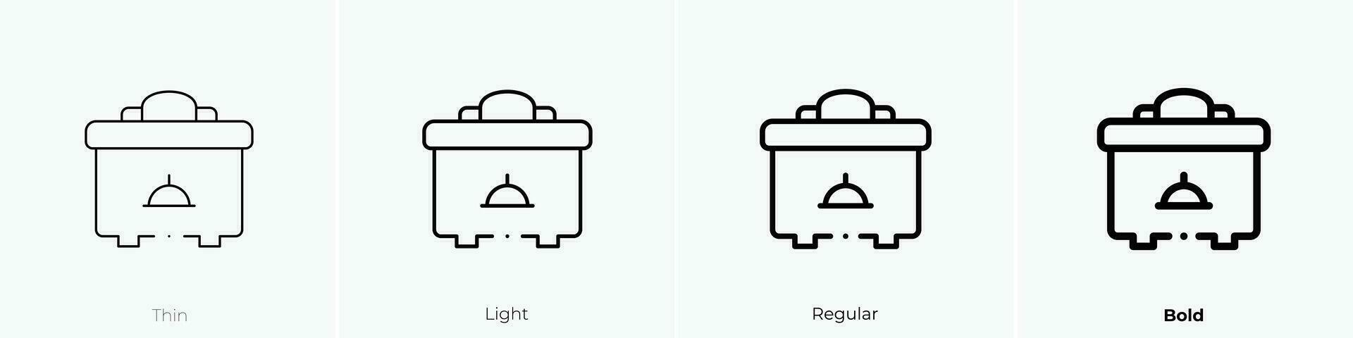 take away icon. Thin, Light, Regular And Bold style design isolated on white background vector