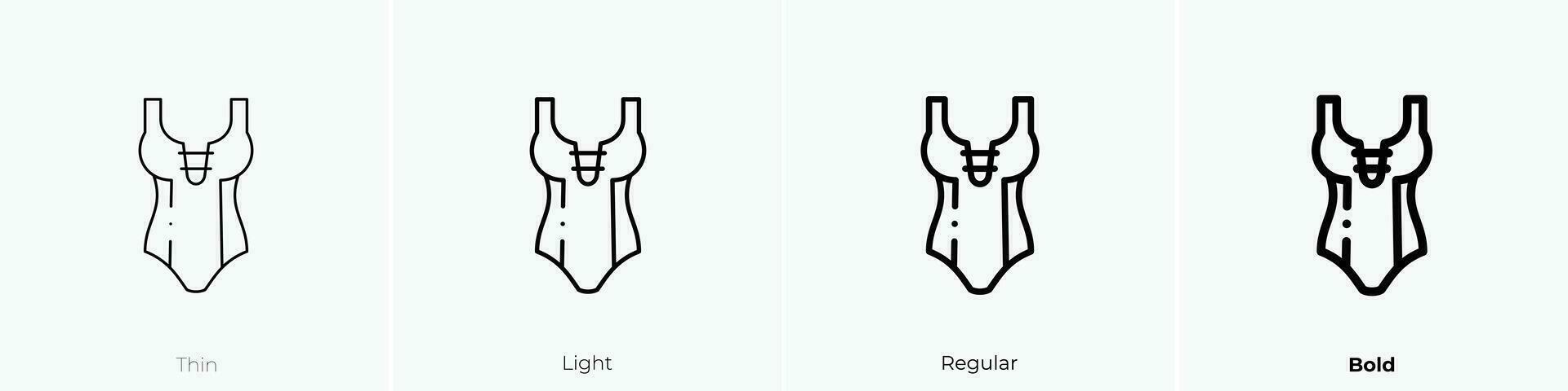 swimsuit icon. Thin, Light, Regular And Bold style design isolated on white background vector