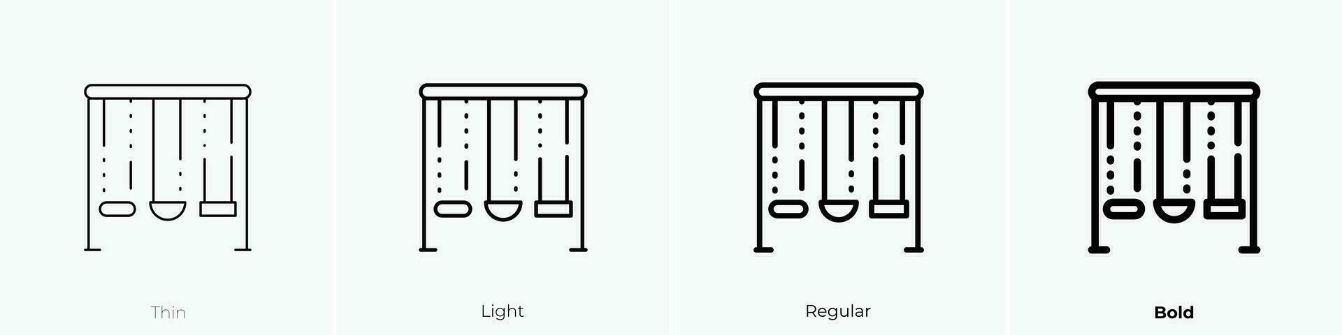 columpios icono. delgado, luz, regular y negrita estilo diseño aislado en blanco antecedentes vector