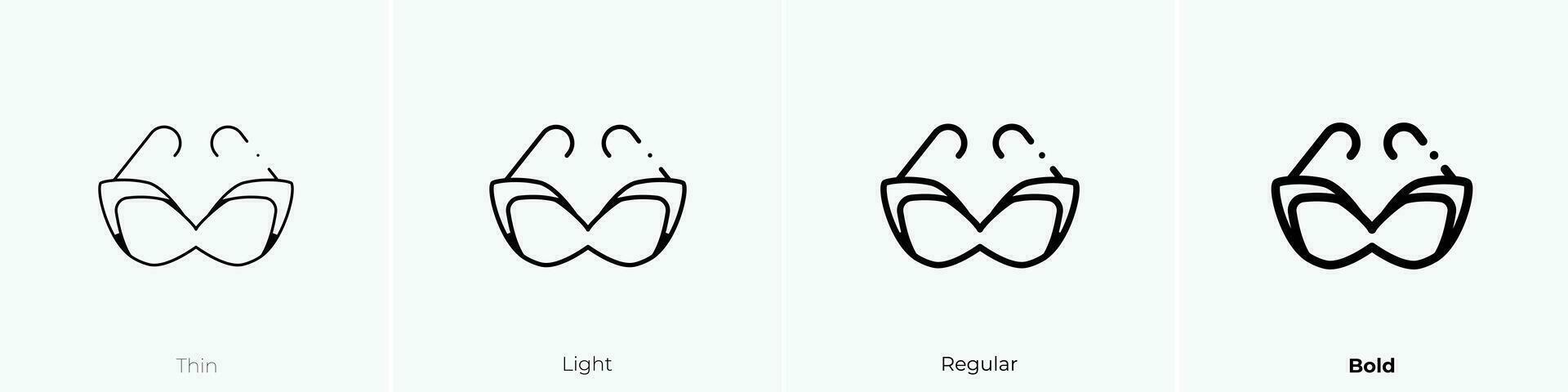 sunglasses icon. Thin, Light, Regular And Bold style design isolated on white background vector